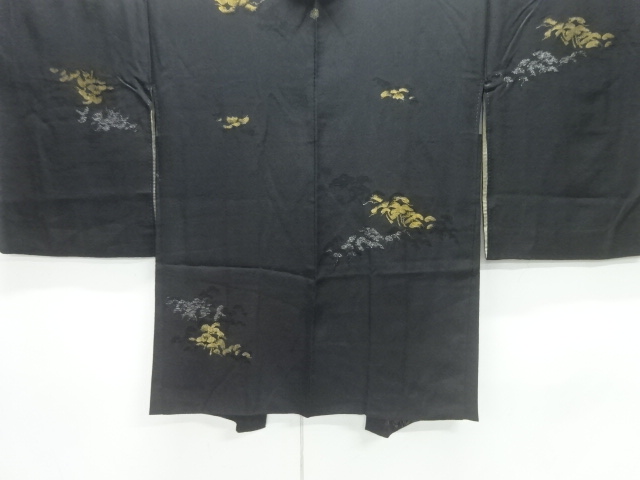 JAPANESE ANTIQUE HAORI / TAISHO ROMAN STYLE / SILK / WOVEN PINE